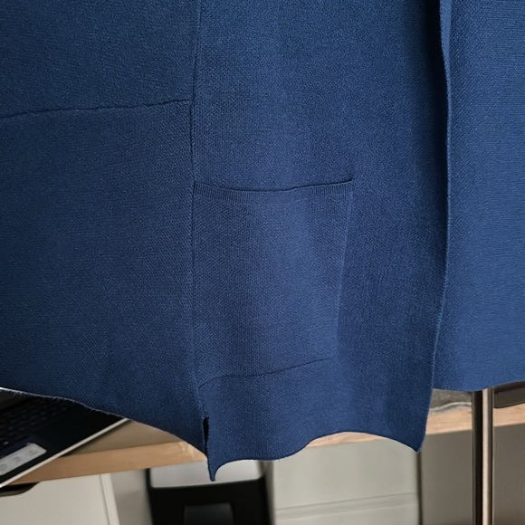 J. JILL Pure Jill Double Knit Blue Cardigan Dolman Sleeve Oversized Open Size M - Picture 11 of 15